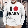 I Love Naha 那覇大好き 長袖Tシャツ 高齢者への贈り物