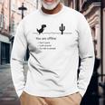 You Are Offline Low Resolution Pixel Dinosaurcreen 長袖Tシャツ 高齢者への贈り物