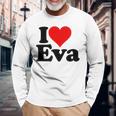 アイ・ラブ・ハート・エヴァ 長袖Tシャツ 高齢者への贈り物
