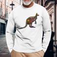アボリジニアート カンガルー。 長袖Tシャツ 高齢者への贈り物