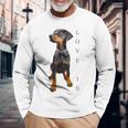 ドーベルマン シャツ ドーベルマン ピンシャー 犬 ママ お父さん 愛 ペット 子犬 長袖Tシャツ 高齢者への贈り物