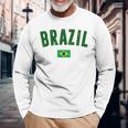 ブラジルシャツ メンズ レディース キッズ ブラジル サッカーファン 長袖Tシャツ 高齢者への贈り物