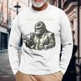 ボスゴリラ ビジネスユーモア アルファなリーダー 長袖Tシャツ 高齢者への贈り物