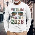 レトロ ベトナム バケーション 2026 旅行 ビーチ 旅行 マッチング 長袖Tシャツ 高齢者への贈り物