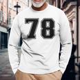 番号 78 ブラック スポーツファン ジャージ ナンバー 長袖Tシャツ 高齢者への贈り物