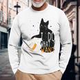 私は何をしたい黒猫カップ面白いグラフィック猫愛好家 長袖Tシャツ 高齢者への贈り物