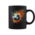 Flaming Soccer Ball On Fire Colorful Splash Sports Lover Fan Coffee Mug Flaming Soccer Ball On Fire Colorful Splash Sports Lover Fan Coffee Mug