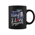 「I Loveingapore Citykyline」とマーライオンのデザイン。 コーヒーマグ