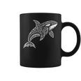 トライバル シャチ クジラ ハワイアン マオリ タトゥー オーシャン アート デザイン コーヒーマグ