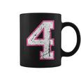 番号 4 ピンクのお気に入りの番号 コーヒーマグ
