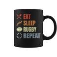 食べる寝るラグビーリピートラグビーコーチチームスポーツ コーヒーマグ