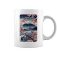 日本の桜庭 芸者 富士山 桜 木 コーヒーマグ