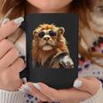サングラスをかけたライオン 動物大好きライオン かわいいライオン コーヒーマグ 面白い贈り物