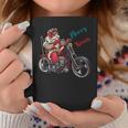 サンタクロース 面白い バイク イラスト メリー クリスマス パロディ イラスト コーヒーマグ 面白い贈り物