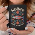 サーモン ノルウェー Rosemaling 花柄 フィヨルド 自然 Norge コーヒーマグ 面白い贈り物