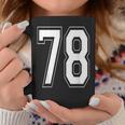 ナンバー78 バーシティスタイル ボールド スポーツ 誕生日 ジャージ コーヒーマグ 面白い贈り物