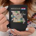 ミズーリ州のランドマーク、主要都市、道路、旗の地図 コーヒーマグ 面白い贈り物