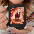 宇宙 猫 ライディング ラマ ユニコーン ピザ コーヒーマグ 面白い贈り物
