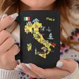 手描きのイタリア地図 観光地 コーヒーマグ 面白い贈り物