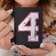 番号 4 ピンクのお気に入りの番号 コーヒーマグ 面白い贈り物