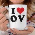 I Heart Ov Initials I Love OV First And Last Name O コーヒーマグ 面白い贈り物