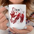 I'm Ok シャツ 血まみれ シャツ 手 血のはね 血 ステンド コーヒーマグ 面白い贈り物