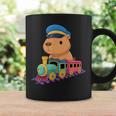 Capybara Riding Train Cute Kawaii Cartoon Rail Adventure コーヒーマグ ギフトのアイデア