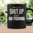 hut Up And Go Fishing Fisher Lover Fish Fishing コーヒーマグ ギフトのアイデア