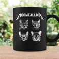 Meowtallica ブラック ホワイト 面白い パロディバンド 猫 子猫 恋人 長袖tシャツ コーヒーマグ ギフトのアイデア