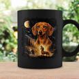 Vintage 90S Dachshund Howling At The Moon Wiener Dog Mom Coffee Mug Gifts ideas