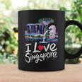 「I Loveingapore Citykyline」とマーライオンのデザイン。 コーヒーマグ ギフトのアイデア