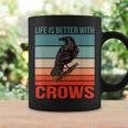 カラス ライフ・イズ・ベター バード鳥類学 カラス コーヒーマグ ギフトのアイデア
