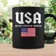 クールなアメリカ国旗グレートーンのイラストグラフィックデザイン。 コーヒーマグ ギフトのアイデア