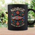 サーモン ノルウェー Rosemaling 花柄 フィヨルド 自然 Norge コーヒーマグ ギフトのアイデア