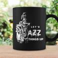 ジャズ・サックス レッツ・ジャズ・シング・アップlet's Jazz Thing Up 長袖tシャツ コーヒーマグ ギフトのアイデア