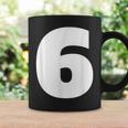 タイポグラフィ 太字表示 6番 数字 6 コーヒーマグ ギフトのアイデア