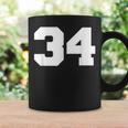 ナンバー34 スポーツジャージプレーヤー 34 ファン フロントプリント ヴァーシティ コーヒーマグ ギフトのアイデア
