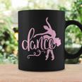 ピンクのバレエダンサー、スクリプトダンスレタリングデザイン。 コーヒーマグ ギフトのアイデア