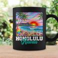 ホノルル ハワイ ハワイアン 波 ビーチ 夏 サーフィン レトロ コーヒーマグ ギフトのアイデア