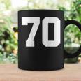 番号70 背面 スポーツチームジャージ番号 コーヒーマグ ギフトのアイデア