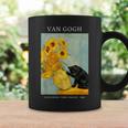 面白いゴッホ風変わりな猫とひまわりの花瓶パロディアート コーヒーマグ ギフトのアイデア