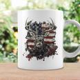 Buck White Tail Deer Hunting Hunter Distressed American Flag Coffee Mug Gifts ideas