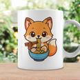 かわいいキツネを食べるラーメンかわいい動物アート コーヒーマグ ギフトのアイデア