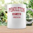 オレゴン州ペンドルトンビンテージスポーツデザインレッドデザイン コーヒーマグ ギフトのアイデア