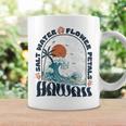 ソルトウォーターフラワー 花びら ハワイ 夏のビーチ愛好家 バック コーヒーマグ ギフトのアイデア
