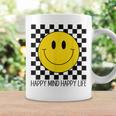 ハッピーマインド ハッピーライフ 70年代 スマイルチェック ハッピースマイルフェイス コーヒーマグ ギフトのアイデア