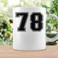 番号 78 ブラック スポーツファン ジャージ ナンバー コーヒーマグ ギフトのアイデア
