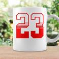 白赤番号 23 スポーツチーム コーヒーマグ ギフトのアイデア