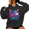 Cool Baseball Mom Neon Drip Sports Fan Women Hoodie
