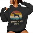 Doberman Mom Dobie Dog Lovers Retro Dobie Mom Women Hoodie
